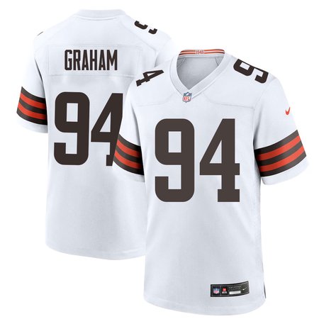 Men's Cleveland Browns #94 Mason Graham  White 2025 NFL Draft First Round Pick Game Jersey