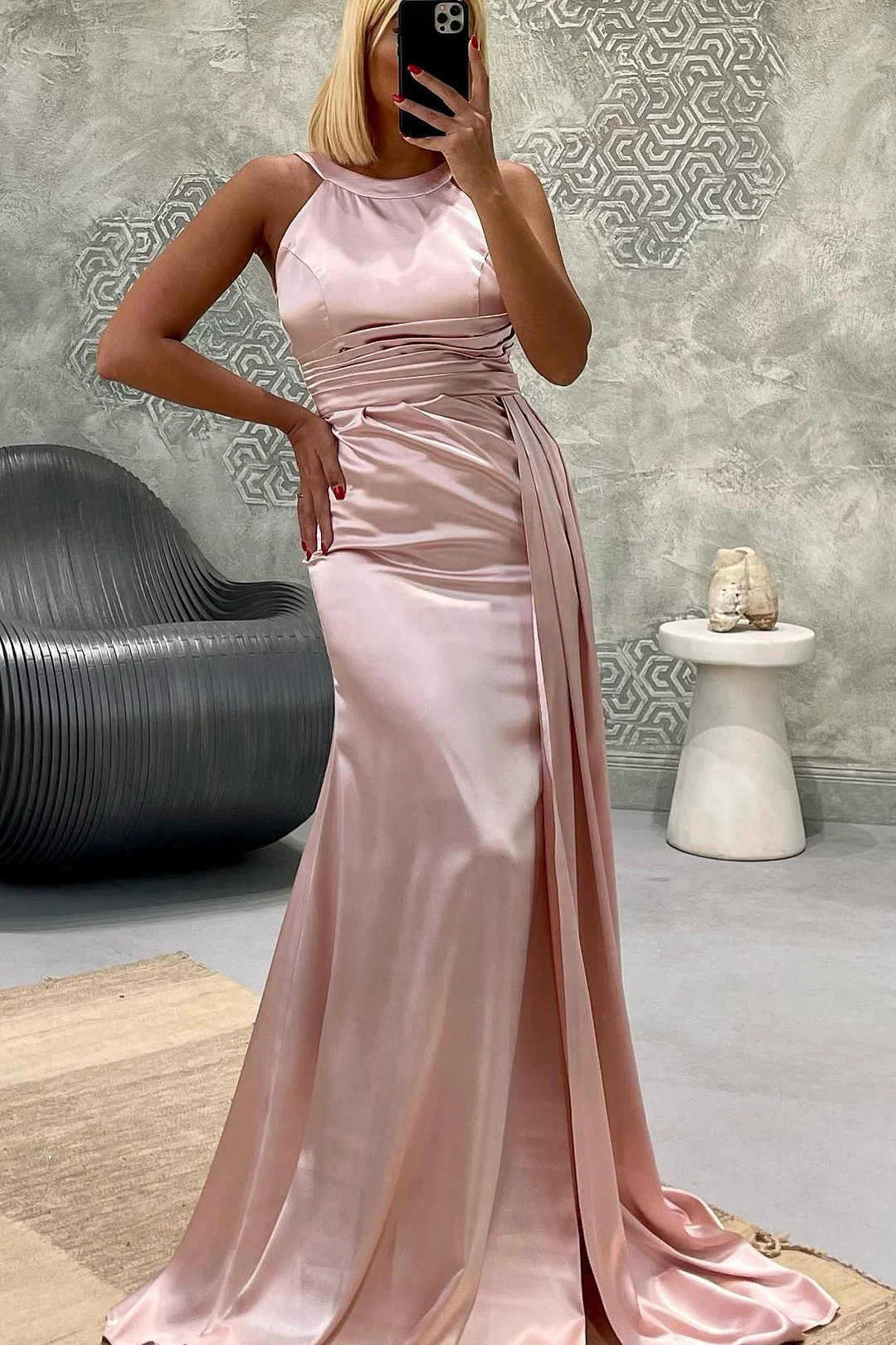 Elegant Jewel Strapless Mermaid Long Prom Dress With Pleated ED0288