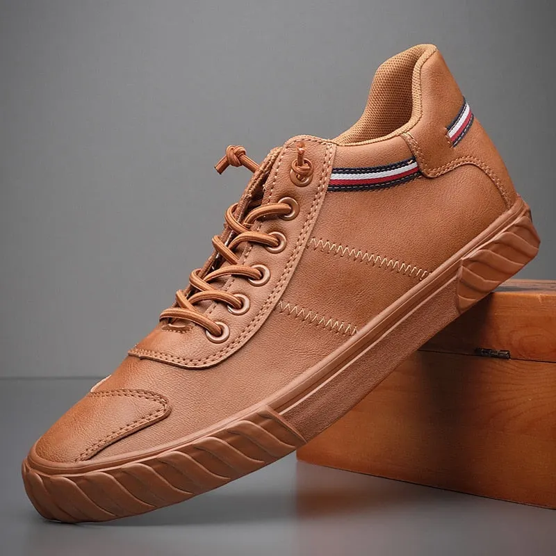 Men's PU Leather Business Casual Shoes for Man Outdoor Breathable Sneakers Male Fashion Loafers Walking Footwear Tenis Feminino