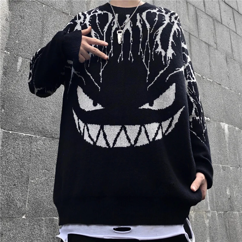 Men's Devil Knitted Jumper Sweaters Techwear Shop