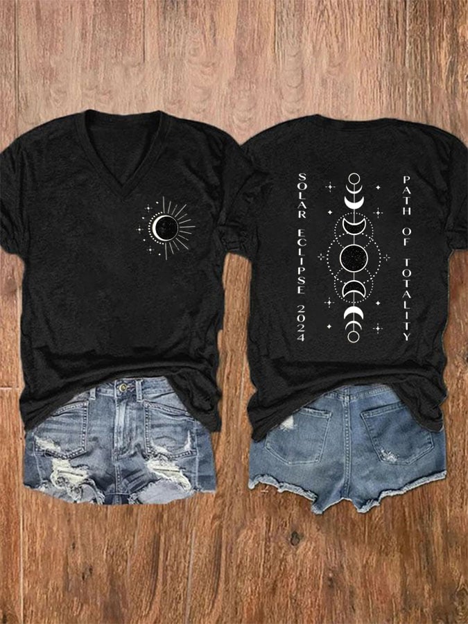 Women's 2024 Total Solar Eclipse Print T-shirt