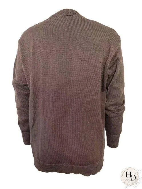 Geometric V-Neck Long Sleeve Sweater