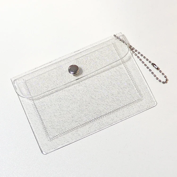 Fashion Transparent Waterproof Pvc Women Card Case Business Card Holder Men Credit Card Bag Id Card Mini Wallet Girls Coin Purse