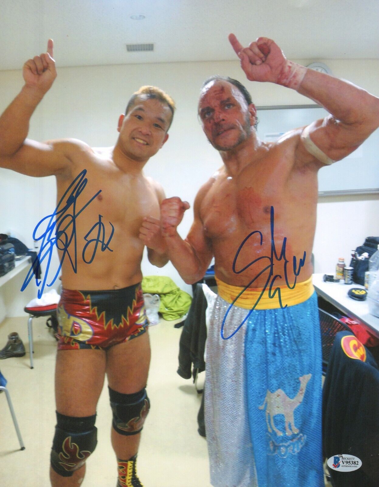 Masato Tanaka & Sabu Signed 11x14 Photo Poster painting BAS COA ECW WWE New Japan Pro Wrestling