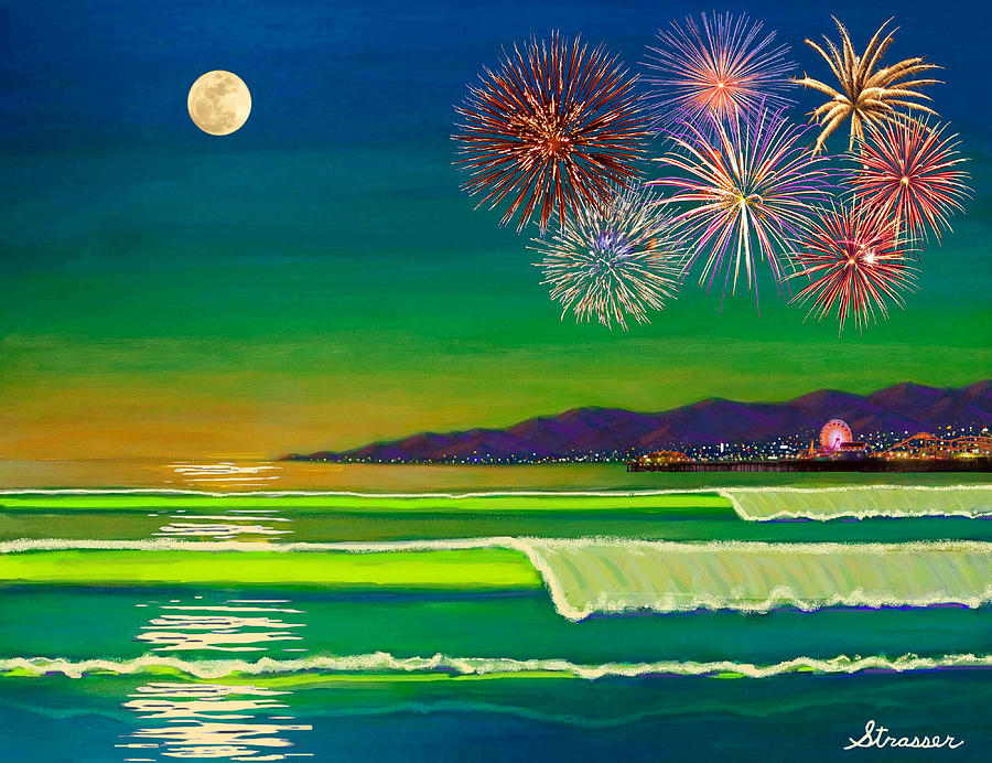 Sea Fireworks Scenery 40*50CM(Canvas)Full Round Drill Diamond Painting gbfke