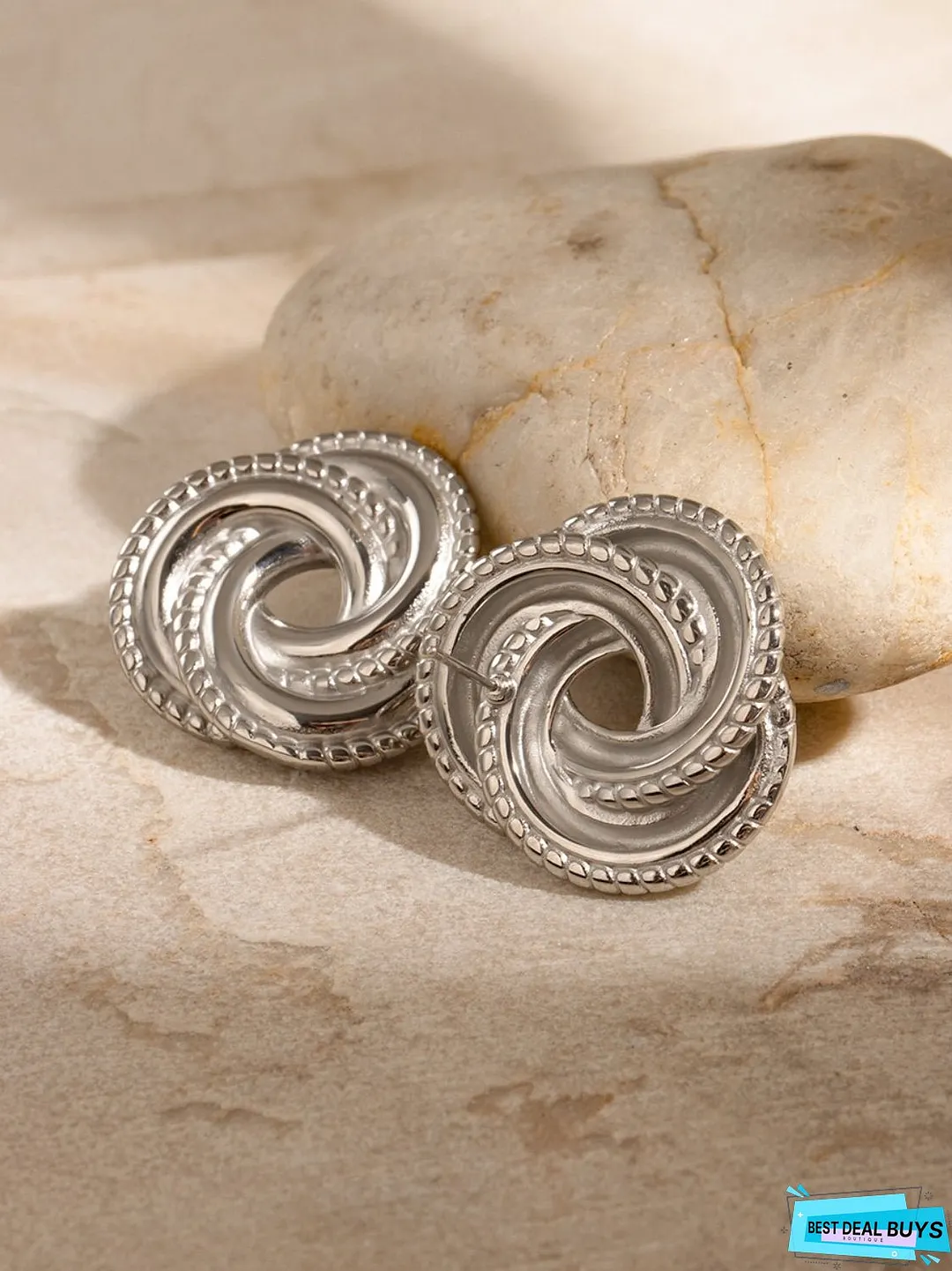 Stainless Steel Volution Stud Earrings