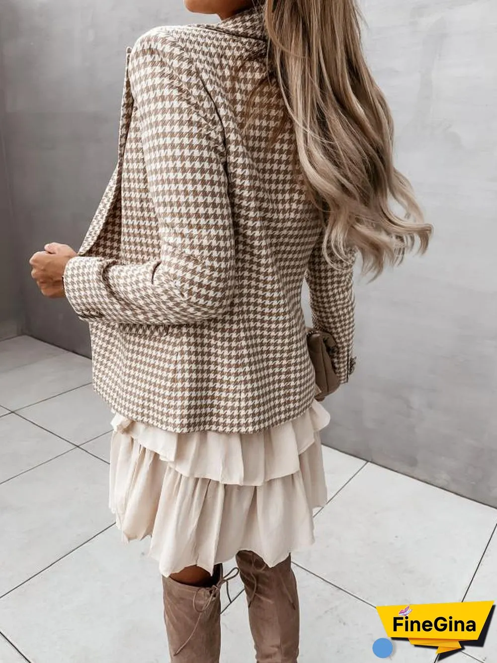 Blazer Lapel Collar Button Coat