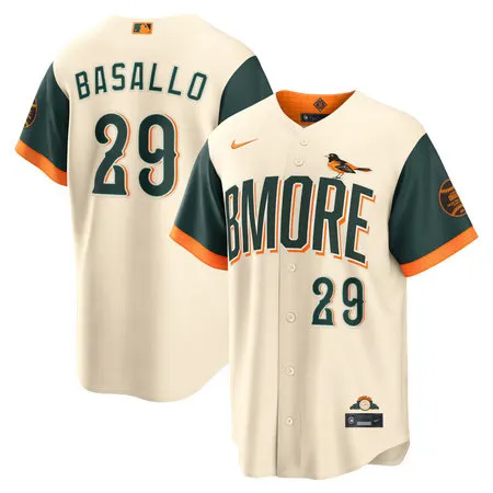 Youth Baltimore Orioles #29 Samuel Basallo Nike Natural 2026 City Connect Stadium Jersey 5ANS