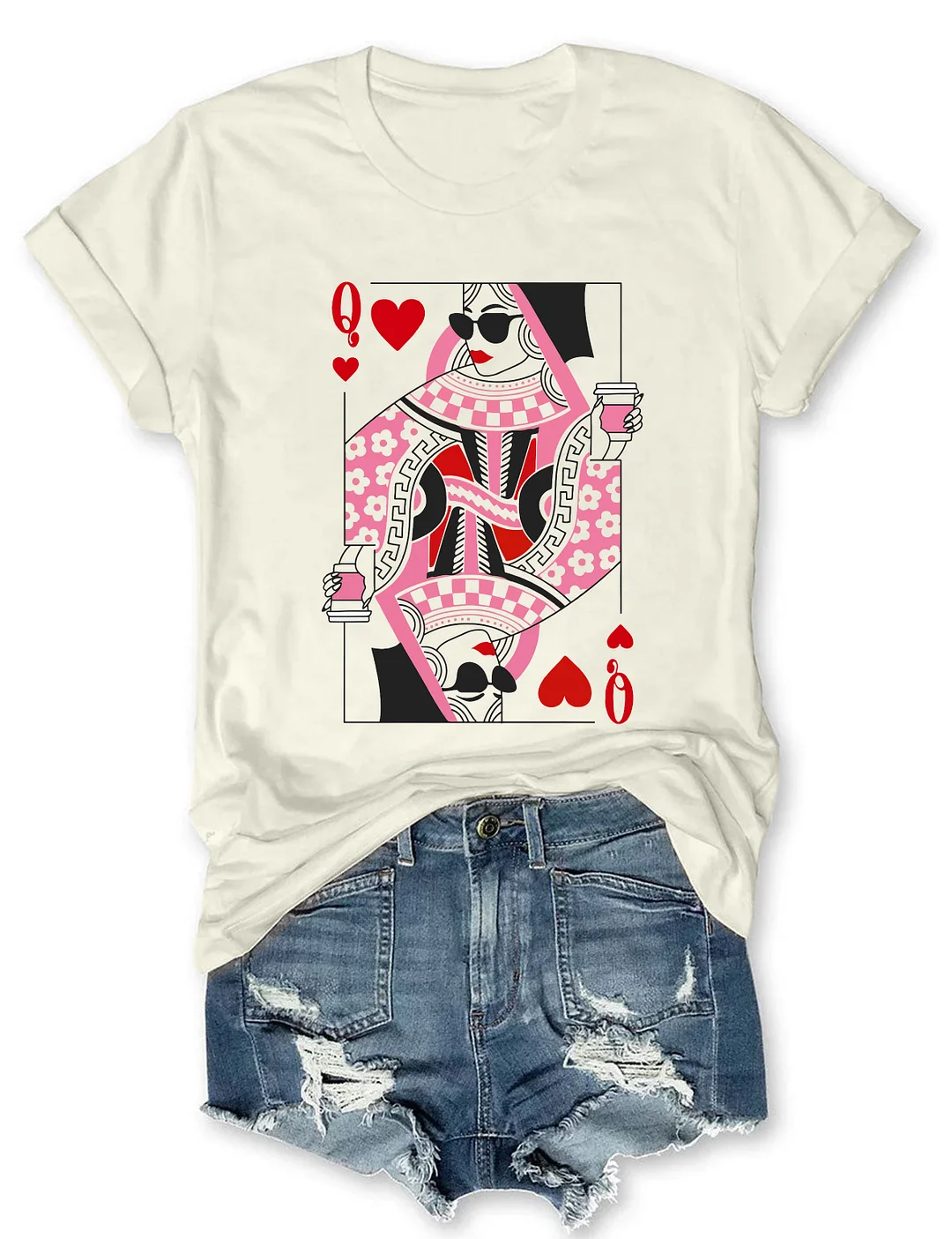Queen Of Hearts Coffee Lover T-shirt