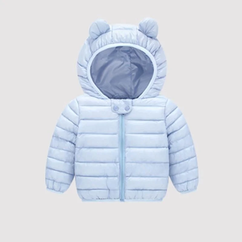 Baby Girls Hooded Down Jackets For Kids Coats Autumn Boys Cartoon Keeping Warm Outerwear Toddler Infant Casual Zipper Clothing