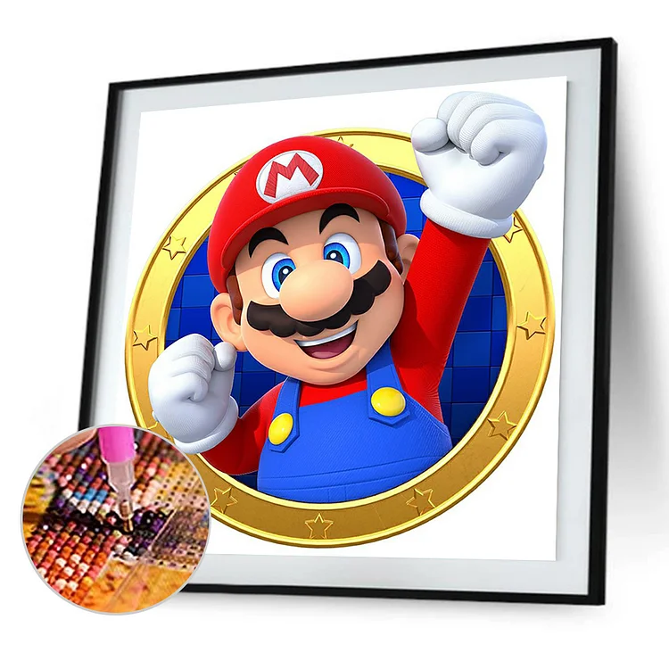 Mario - Full Round - Diamond Painting (40*30cm)-381268