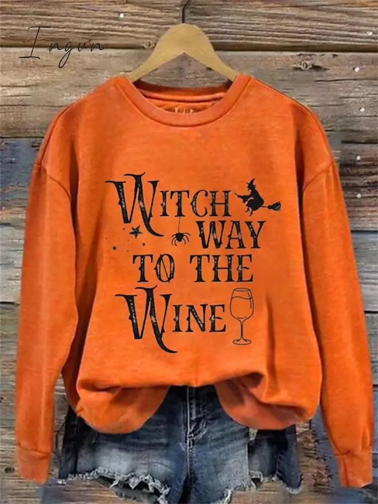 Ingvn - Women’s Sweatshirt Pullover Halloween Sports Basic Neon & Bright Orange Green Beige