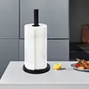 Stainless Steel Free Standing Paper Roll Holder for Kitchen Bathroom Countertop