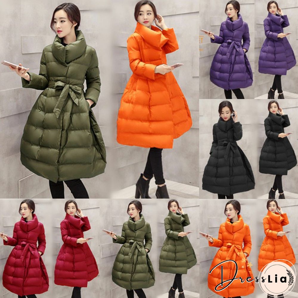New Women Winter Down Jackets Warm Long Slim Coat And Jacket Female Big Swing Women Snow Outwear