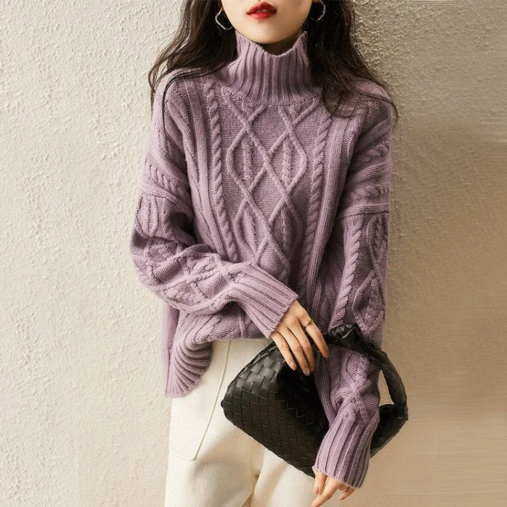 Purple Shift Vintage Long Sleeve Sweater QueenFunky