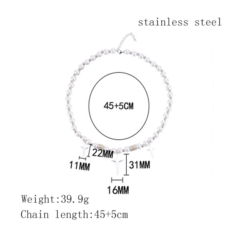 Hip-Hop Star 304 Stainless Steel Imitation Pearl 18K Gold Plated Unisex Necklace