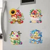 6pcs Acrylic Special Shape Cupcake Diamond Painting Fridge Magnet