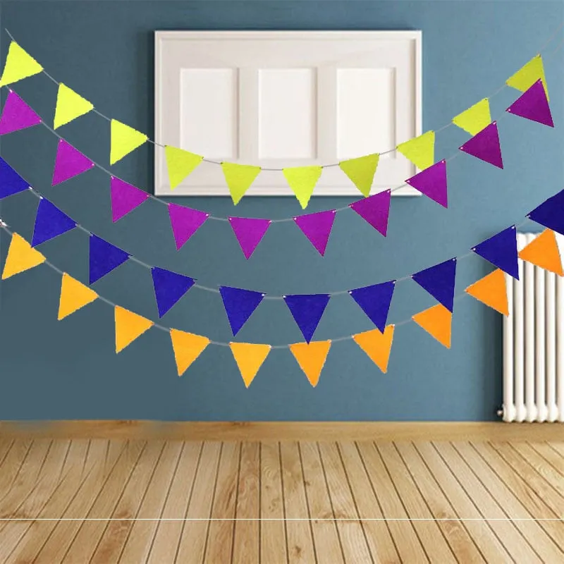 Multicolor Non-woven Pennants Bunting Banner Wedding/Valentine's day/birthday party Flags Hang Garland Decoration Supplies cheap