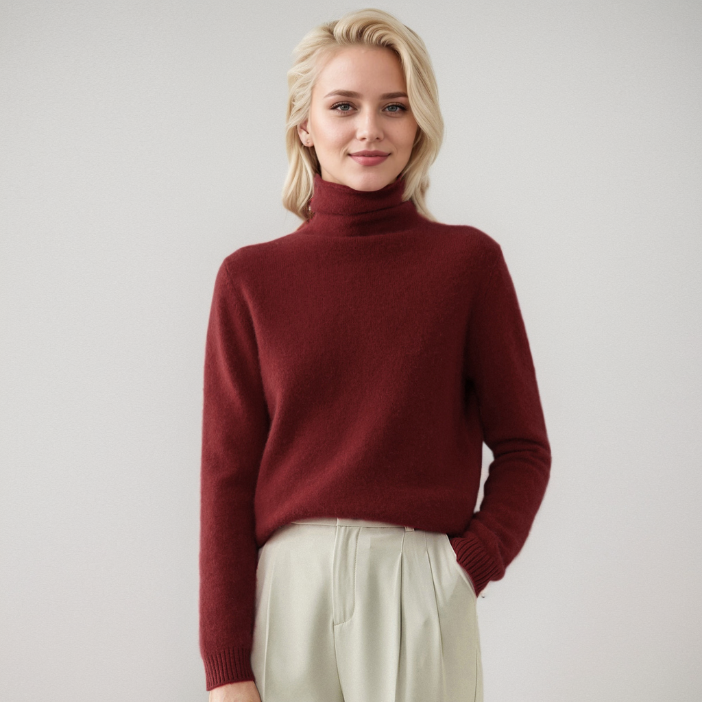 Heaps Collar Soft Women's Cashmere Sweater REAL SILK LIFE