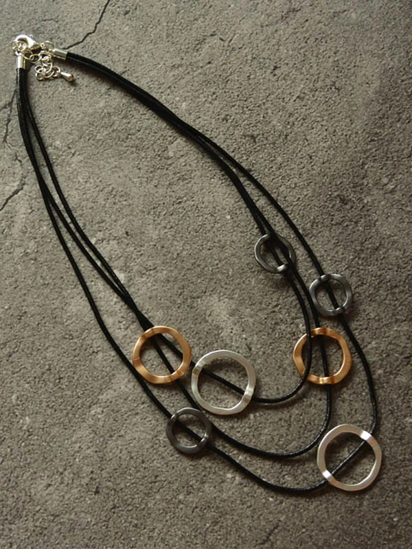 Vintage Minimalist Multi-Layer Circle Necklace
