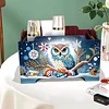 5D DIY Diamond Painting Art Decorative Storage Box Wood Storage Clutch (Owl)