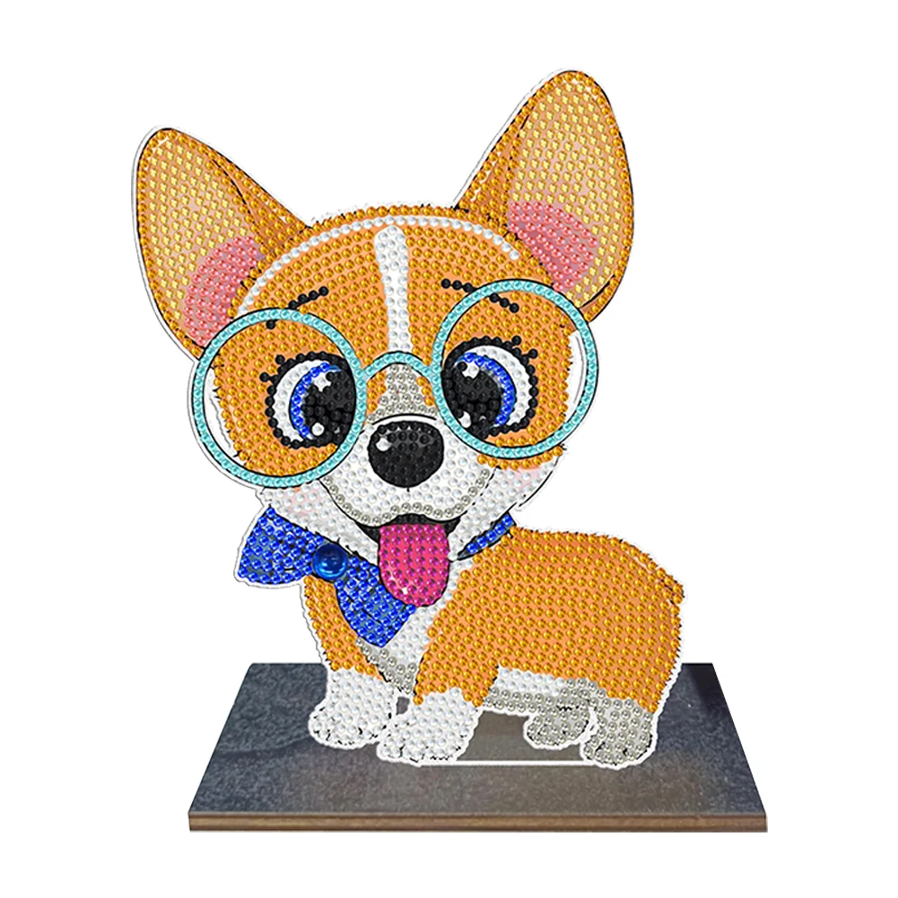 Wooden Cartoon Diamond Art Ornaments 5D DIY Single-Sided for Kids Festival  Gifts