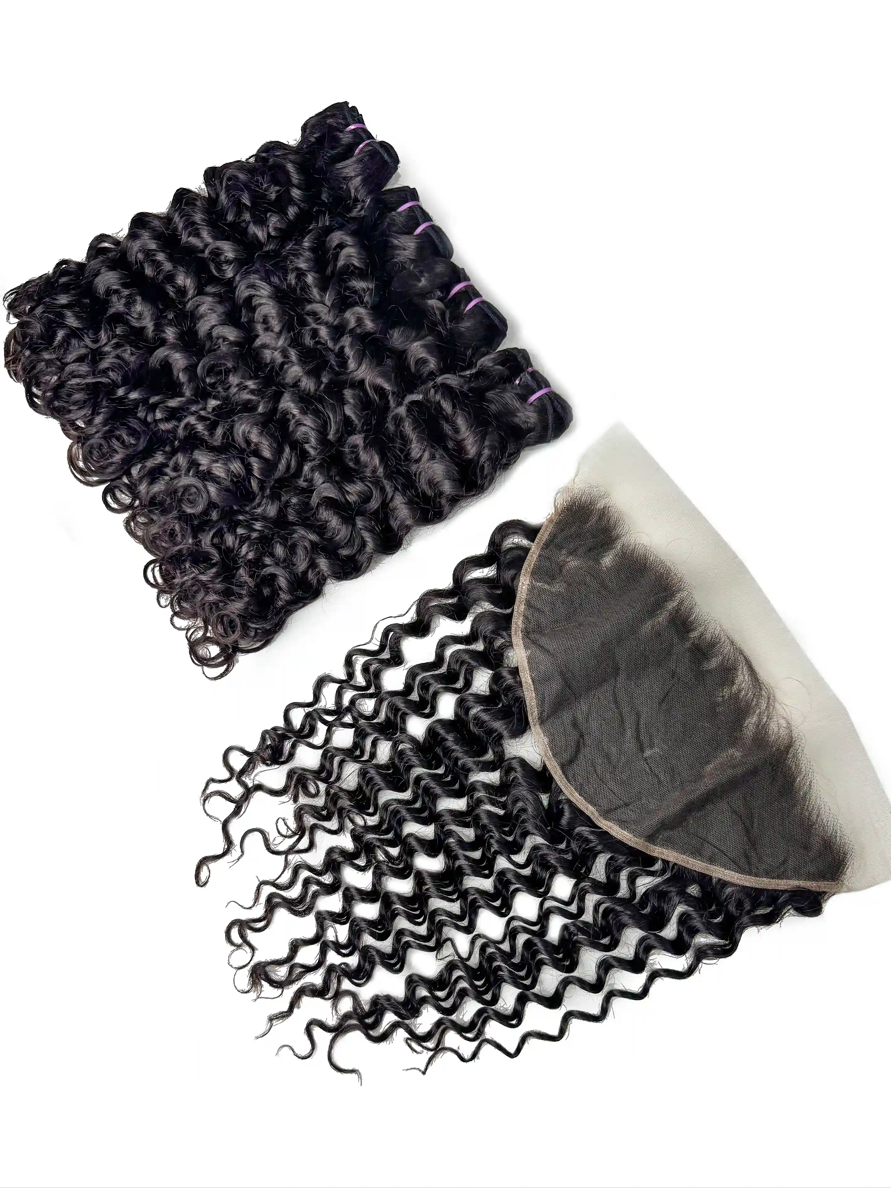 Water Wave 4PCS Bundles & 1PC 13x6 Lace Frontal | Transparent & HD Lace | 100% Human Hair | Top Virgin Hair