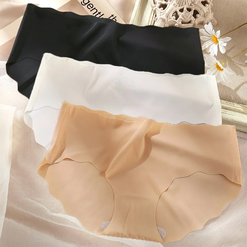 3PCS/Set Sexy Panties Women Seamless Underwear Female Briefs Underpants Invisible Intimates Lingerie One-Piece Low Waist Pantys
