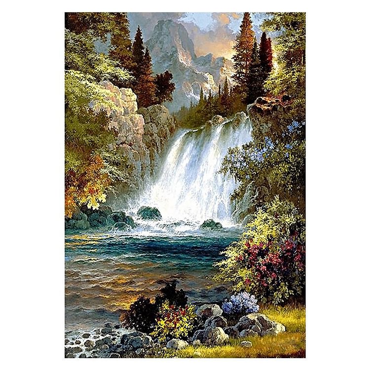 Peinture au diamant - Full Round - Waterfall Lake
