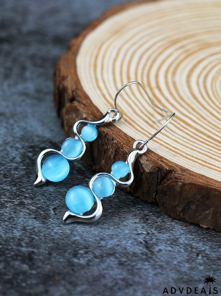 Gemstone Decor Drop Earrings