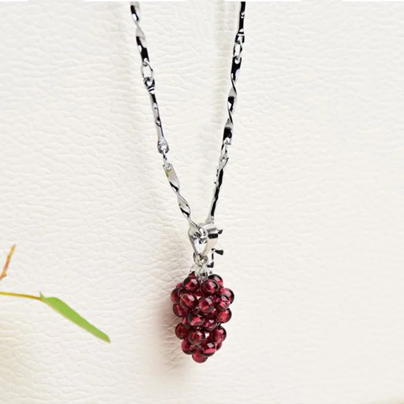 Natural Garnet Red Agate Black Onyx Protection Necklace Pendant
