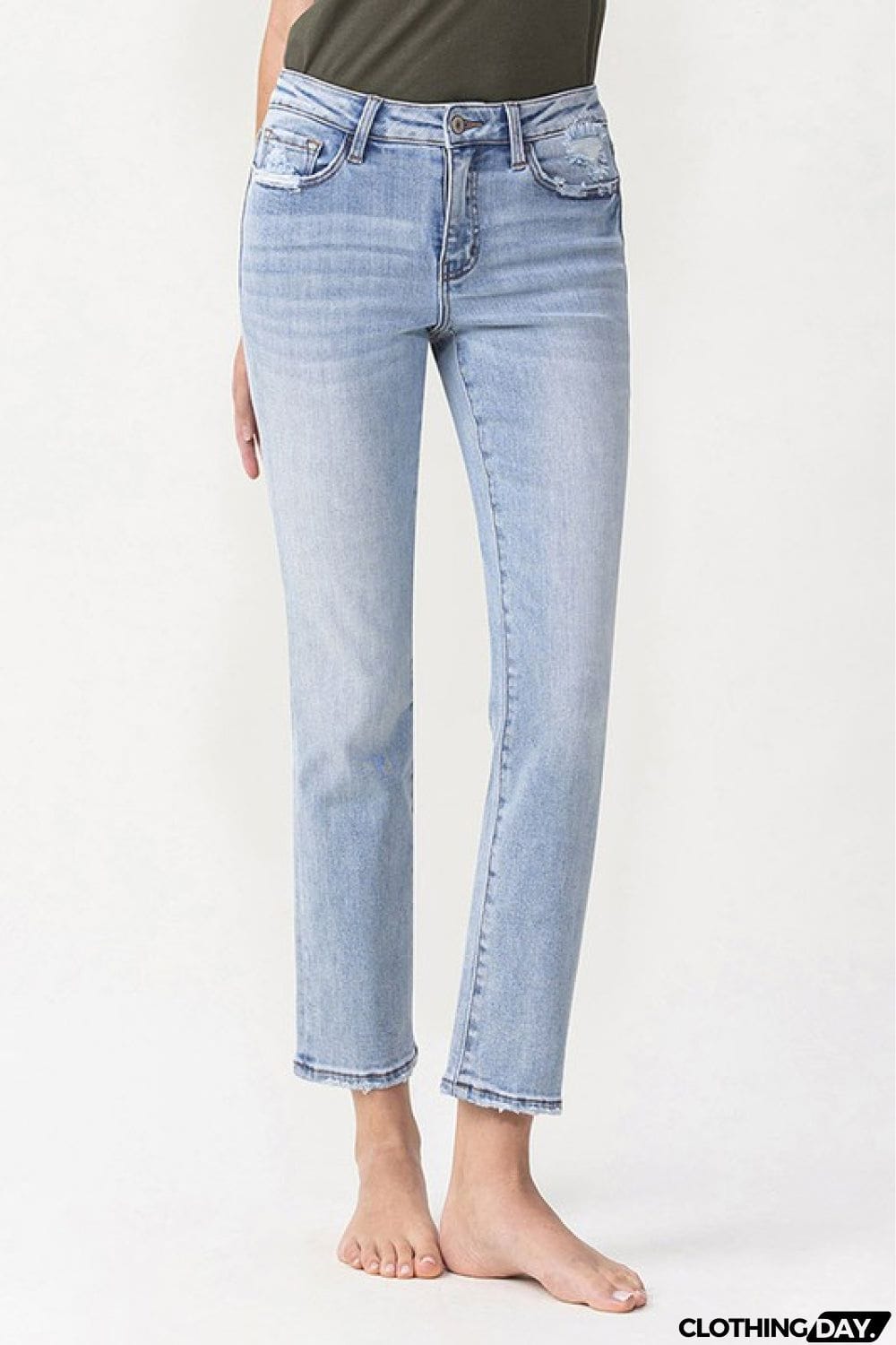 Lovervet Full Size Andrea Midrise Crop Straight Jeans