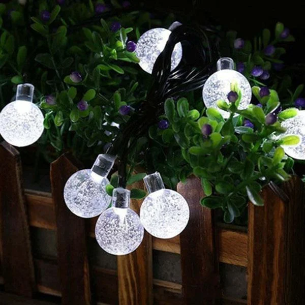 30 LED Solar Bubble Beads Patio String Lights
