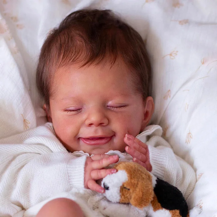  [New] 20" Reborn Smile Sleeping Newborn Girl Soft Silicone Vinyl Baby Doll Named Jakala with Heartbeat💖 & Sound🔊 - Reborndollsshop®-Reborndollsshop®