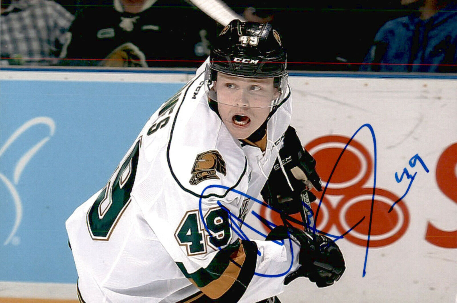 Max Jones SIGNED autographed 4x6 Photo Poster painting LONDON KNIGHTS / ANAHEIM DUCKS #2