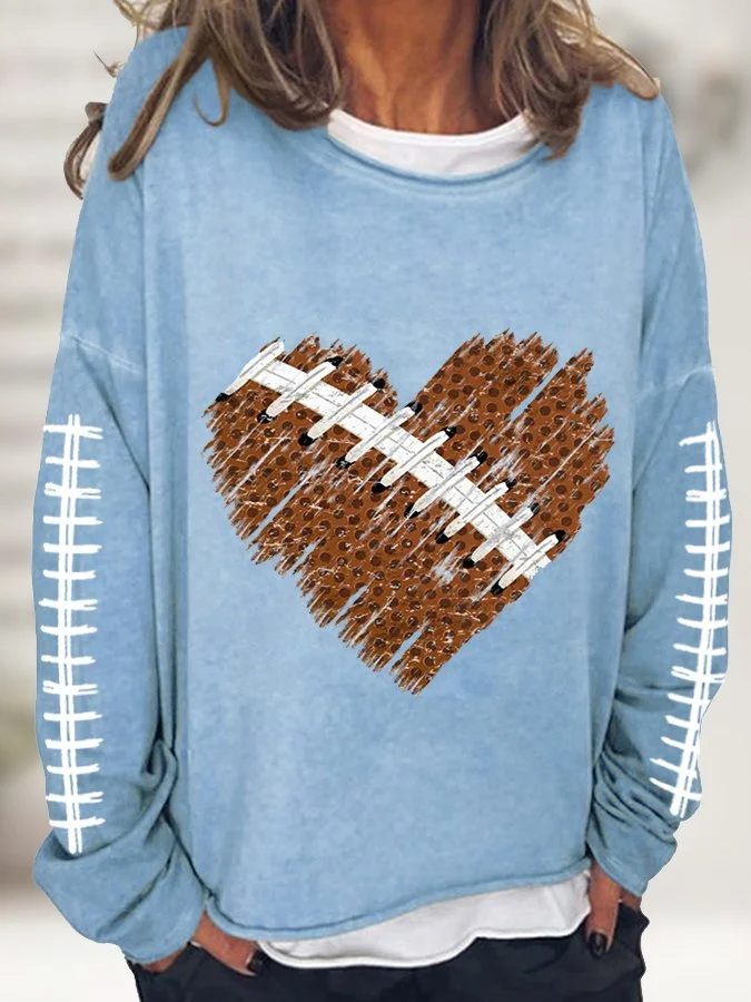 Women's Football Love Casual Long-Sleeve T-Shirt socialshop