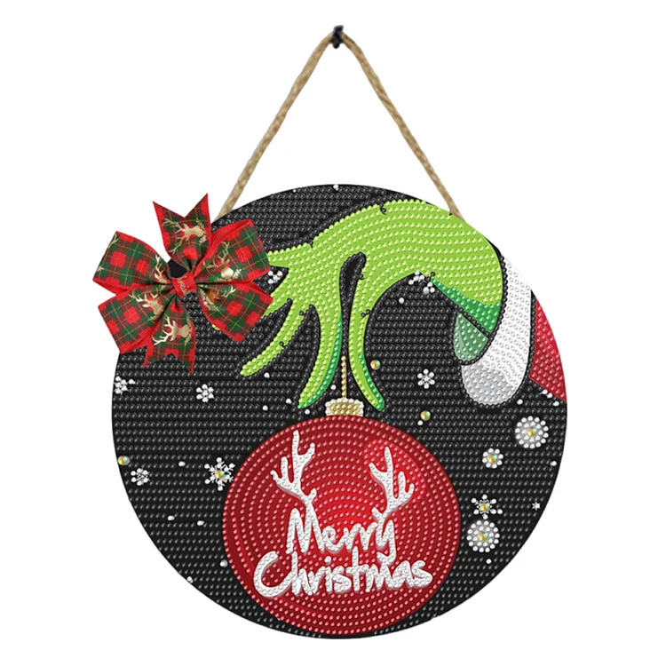 Christmas Wooden Merry Christmas Welcoming Words Crystal Hanging Home Wall Decor