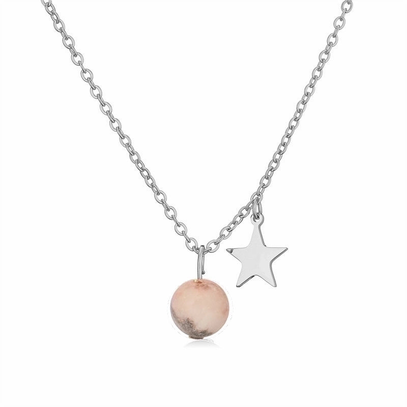 Casual Minimalist Star 304 Stainless Steel Natural Stone Plating Pendant Necklace