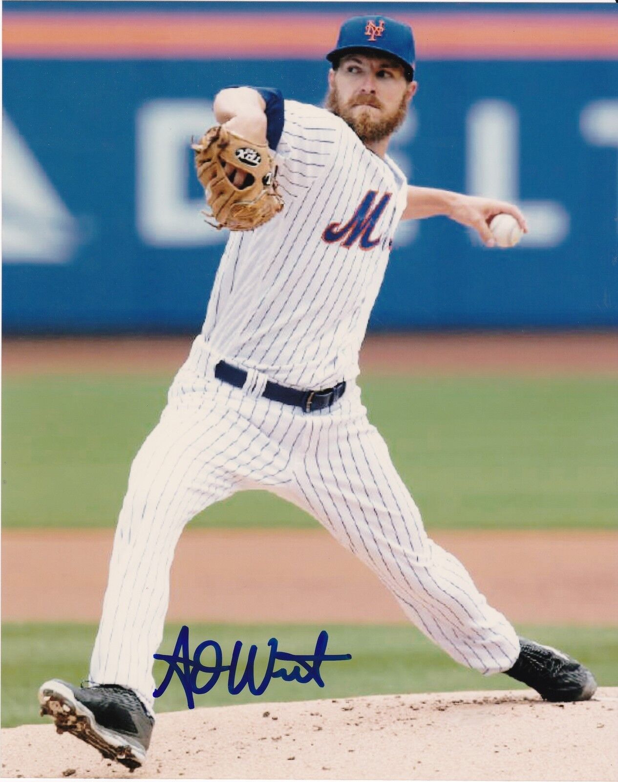 ADAM WILK NEW YORK METS ACTION SIGNED 8x10