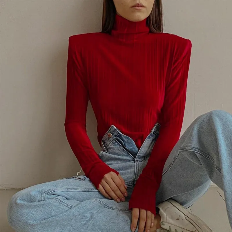 Hawthaw Women Fashion Long Sleeve Velvet Bodycon T Shirt Tops Bodysuit 2022 Spring Autumn Clothes Wholesale Items Dropshipping