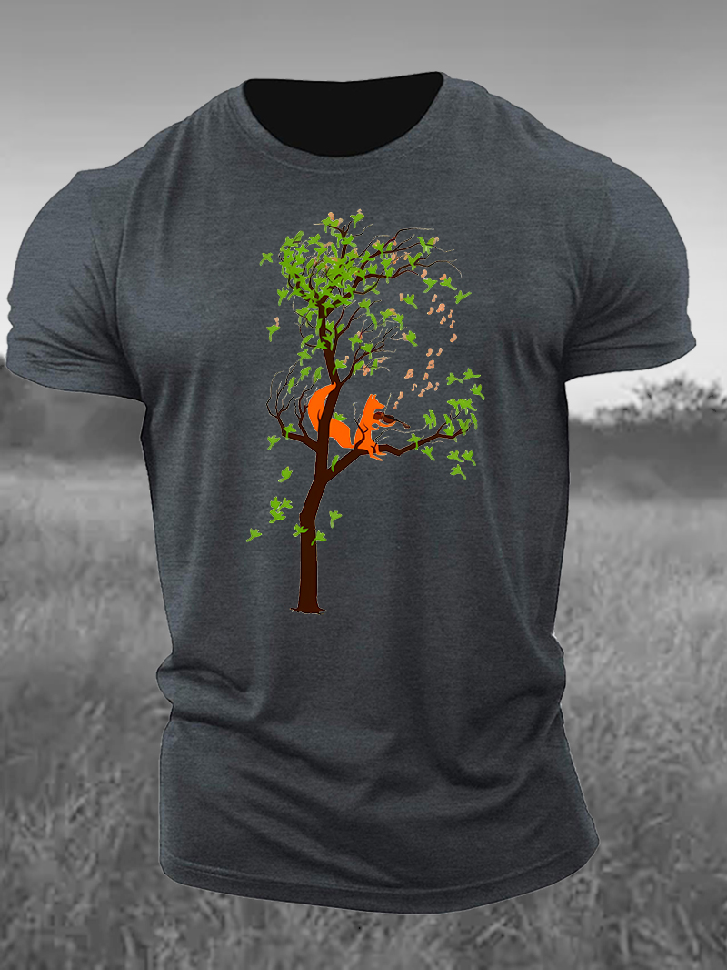 Men's Tree Guitar Fox Short-Sleeved Shirt