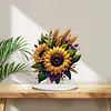 (US Local)Flower Double Sided Effect Table Top Diamond Painting Desktop Ornaments Kit (Sunflower A)