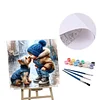(US Only)Paint By Numbers Kit On Canvas DIY Oil Art Boy Dog Picture Home Decor40x40cm