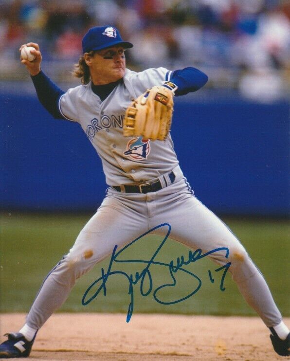 VINTAGE KELLY GRUBER SIGNED TORONTO BLUE JAYS 8x10 Photo Poster painting #1 Autograph PROOF