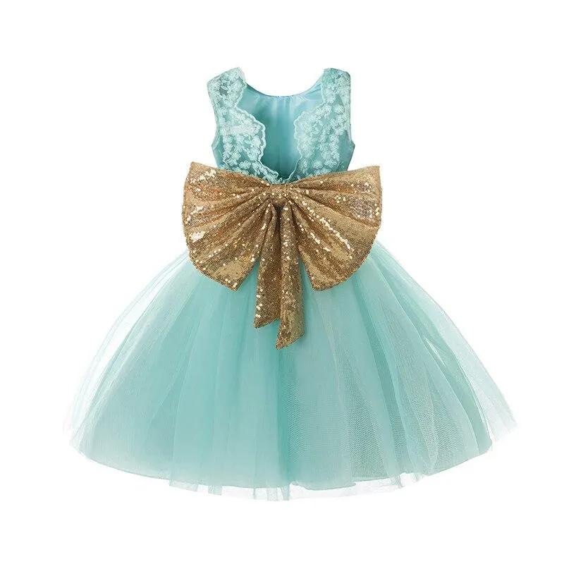 Princess Kids Girl Flower Embroidery Dresses Baby Girls Christening Gown Formal Dress Festival Toddler 1st Birthday Party Outfit