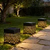 Solar Powered Deck Step Stair Lights Mandalas Theme Waterproof Fence Light Decorative Mandalas Lights for Garden Post Patio Backyard Yard Decor