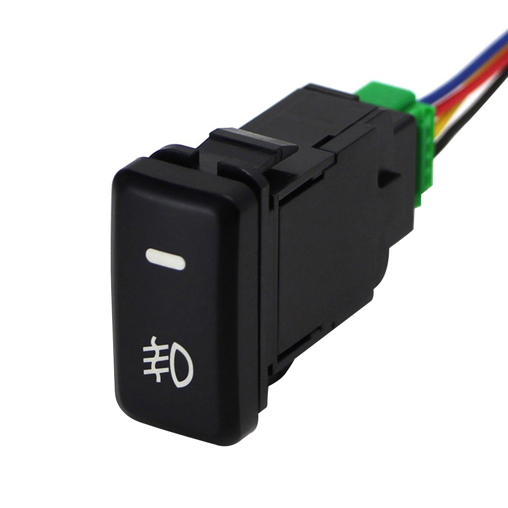 

4-Wire Self Locking Push Button Fog Light Switch with Yellow LED for Toyota, 39mm, 501 Original