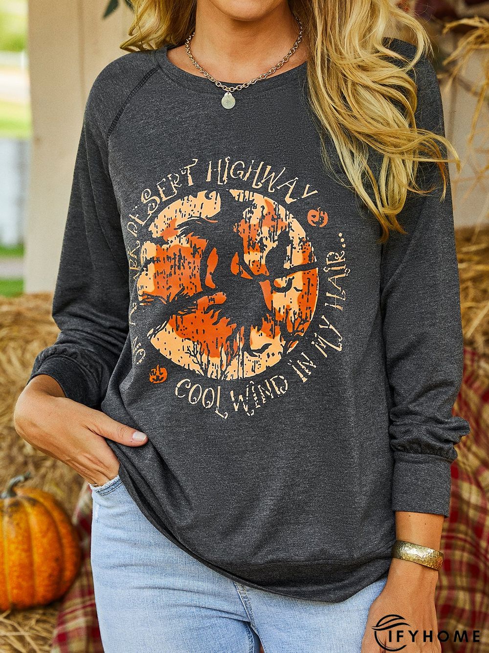 Crew Neck Animal Regular Fit Tunic Sweatshirt | IFYHOME