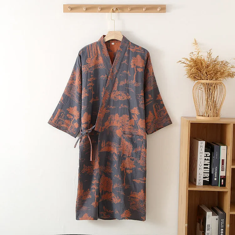 Natural Tree V-neck Comfy  Bathrobe Pajama Radinnoo.com