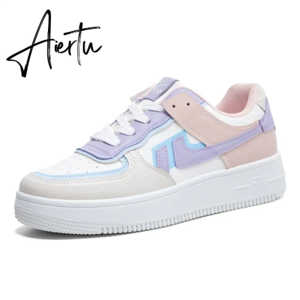 New Spring Women Sneakers White Tennis Women Shoes Canvas Slip on Female Row Shoes Platform Flats Casual Ladies Vulcanize Shoes Aiertu